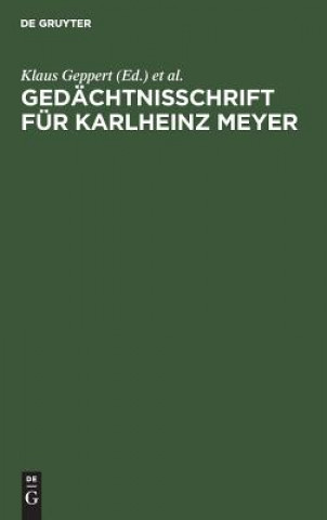 Carte Gedachtnisschrift fur Karlheinz Meyer Diether Dehnicke