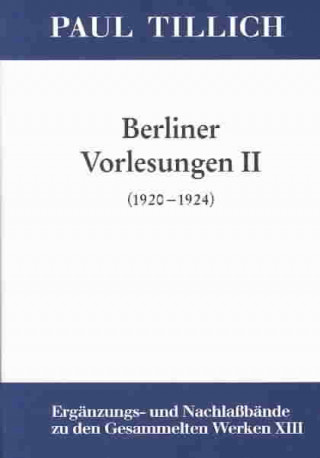 Libro II. (1920-1924) Paul Tillich