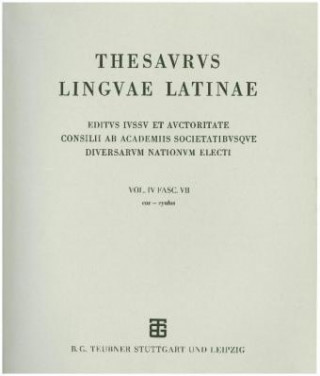 Книга Thesaurus linguae Latinae. con - cyulus / cur - cyulus Internationale Thesauruskommission