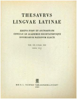 Könyv Thesaurus linguae Latinae. . i-intervulsus / insipiens - integer Internationale Thesauruskommission