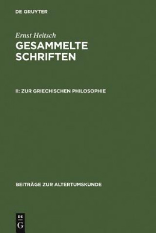 Könyv Zur Griechischen Philosophie Ernst Heitsch