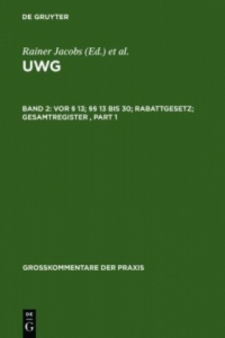 Книга Vor  13;  13 bis 30; Rabattgesetz; Gesamtregister Rainer Jacobs
