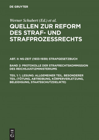 Carte Quellen zur Reform des Straf- und Strafprozessrechts, Teil 1, 1. Lesung Jürgen Regge