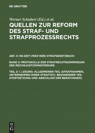 Könyv Quellen zur Reform des Straf- und Strafprozessrechts, Teil 2, 1. Lesung Jürgen Regge