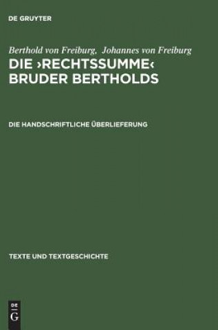 Buch >Rechtssumme Berthold Von Freiburg