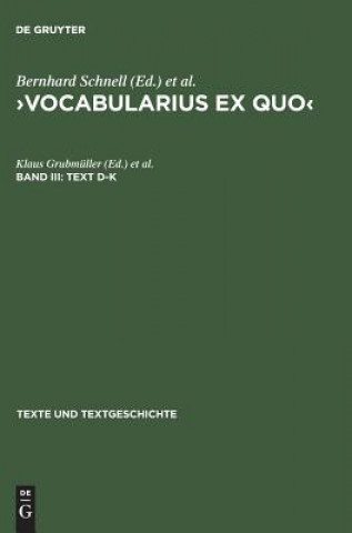 Książka >Vocabularius Ex quo Klaus Grubmüller