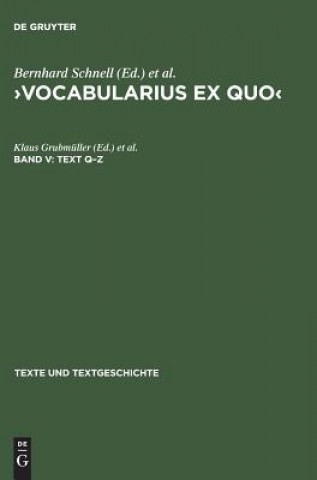 Könyv Text Q-Z Klaus Grubmüller