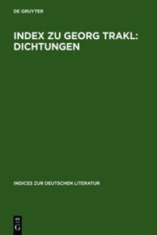 Könyv Index Zu Georg Trakl: Dichtungen Wolfgang Klein