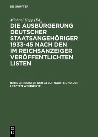 Książka Register Der Geburtsorte Und Der Letzten Wohnorte Michael Hepp