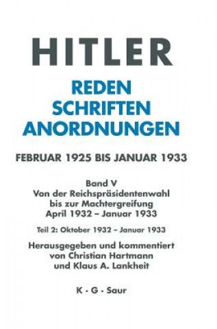 Knjiga Oktober 1932 - Januar 1933 Christian Hartmann
