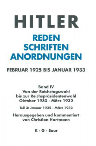 Kniha Januar Bis Marz 1932 Christian Hartmann