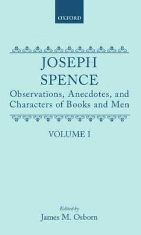 Carte Observations, Anecdotes and Characters of Books of Man Collected from Conversations Joseph Spence
