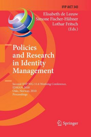 Kniha Policies and Research in Identity Management Elisabeth De Leeuw