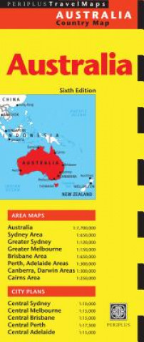 Nyomtatványok Australia Travel Map Sixth Edition Periplus Editions