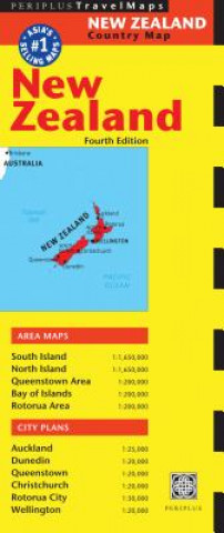 Nyomtatványok New Zealand Travel Map Fourth Edition Periplus Editions