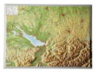 Tiskovina Region Allgäu, Bodensee, Reliefkarte, Klein André Markgraf
