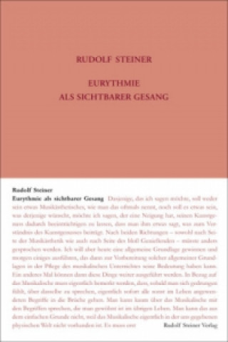 Книга Eurythmie als sichtbarer Gesang Rudolf Steiner