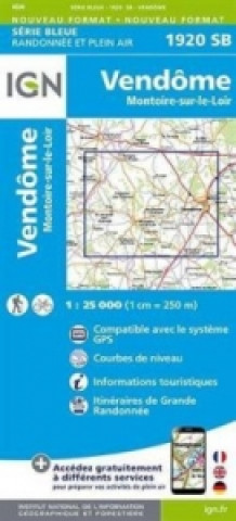 Tiskovina IGN Karte, Serie Bleue Vendôme, Montoire-sur-le-Loir 