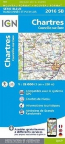 Nyomtatványok IGN Karte, Serie Bleue Chartres, Courville-sur-Eure 