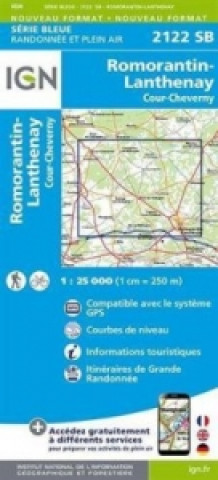 Materiale tipărite IGN Karte, Serie Bleue Romorantin-Lanthenay, Cours-Cheverny 