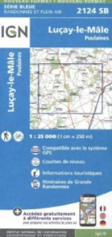 Materiale tipărite IGN Karte, Serie Bleue Luçay-le-Mâle, Poulaines 