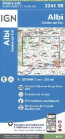 Nyomtatványok IGN Karte, Serie Bleue Albi, Cordes-sur-Ciel 