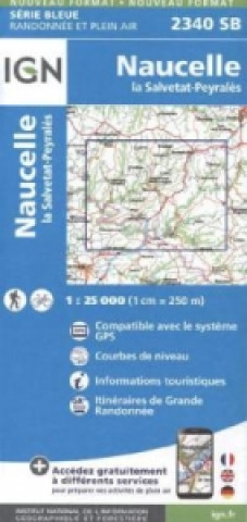 Materiale tipărite IGN Karte, Serie Bleue Naucelle, La Salvetat-Peyrales 