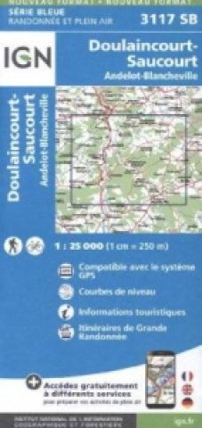 Tiskovina IGN Karte, Serie Bleue Doulaincourt-Saucourt 