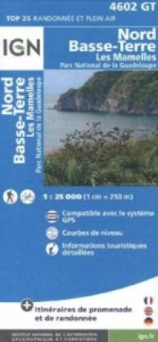 Materiale tipărite IGN Karte, Carte de randonnée (et plein air) Lamentin - Basse-Terre - Les Mamelles - Parc National de la Guadeloupe 