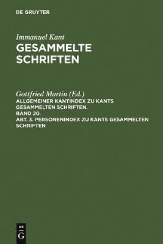 Carte Personenindex zu Kants gesammelten Schriften Eduard Gerresheim