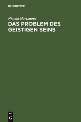 Carte Problem des geistigen Seins Nicolai Hartmann