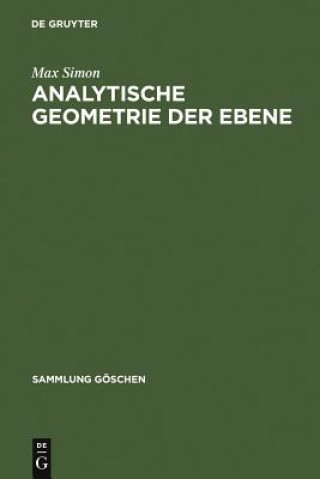 Kniha Analytische Geometrie der Ebene Dr Max Simon