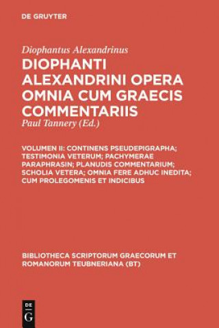 Kniha Opera Omnia Cum Graecis Comme CB Diophantus Alexandrinus