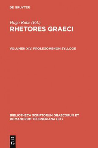 Book Prolegomenon Sylloge (Rhetore CB Rabe