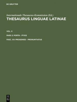 Könyv Progenies - Pronuntiatus Internationale Thesaurus-Kommission