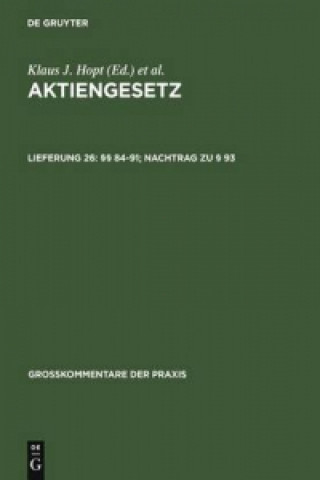 Book 84-91; Nachtrag Zu  93 Klaus J. Hopt