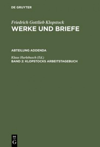 Carte Klopstock, Arbeitstagebuch, Section Addenda, Bd. 2 Klaus Hurlebusch