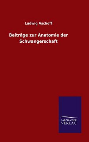 Kniha Beitrage zur Anatomie der Schwangerschaft Ludwig Aschoff