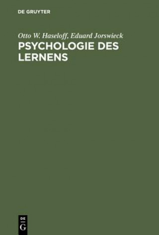 Kniha Psychologie des Lernens Otto W Haseloff