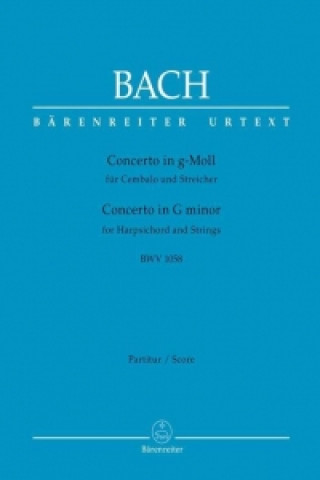 Tiskovina Concerto für Cembalo und Streicher g-Moll BWV 1058, Partitur Johann Sebastian Bach