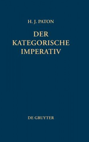 Knjiga kategorische Imperativ Herbert J Paton