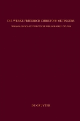 Könyv Die Werke Friedrich Christoph Oetingers Martin Weyer-Menkhoff