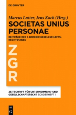 Könyv Societas Unius Personae Marcus Lutter