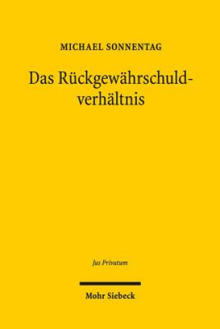 Kniha Das Ruckgewahrschuldverhaltnis Michael Sonnentag