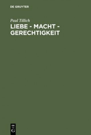 Libro Liebe - Macht - Gerechtigkeit Paul Tillich