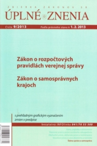 Książka UZZ 9/2013 Zákon o rozpočtových pravidlách verejnej správy 