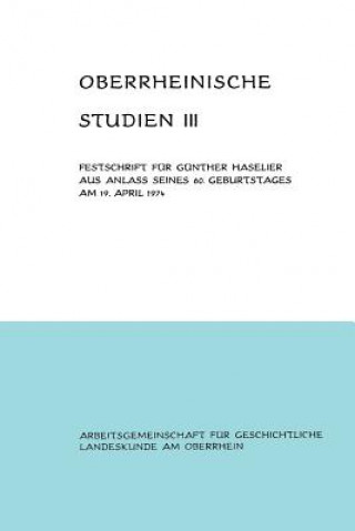Carte Oberrheinische Studien Band III Alfons Schäfer