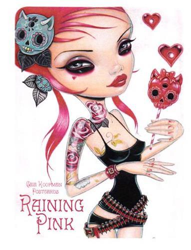 Boek RAINING PINK POSTCARD BOOK GRAFFITO