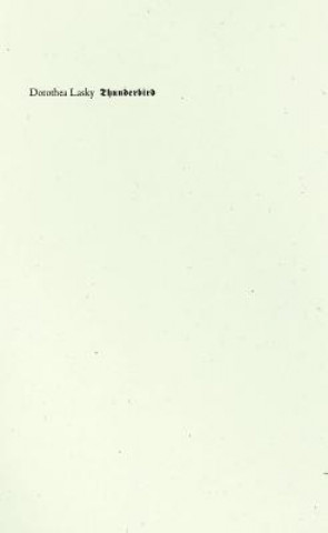 Book Thunderbird Dorothea Lasky