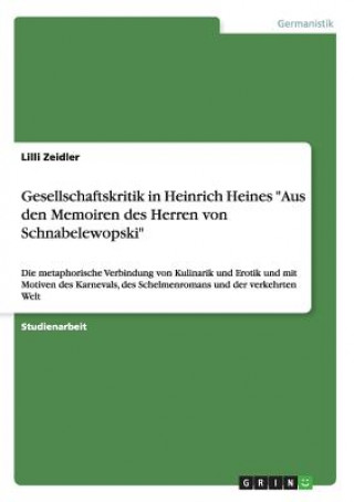 Könyv Gesellschaftskritik in Heinrich Heines Aus den Memoiren des Herren von Schnabelewopski LILLI Zeidler